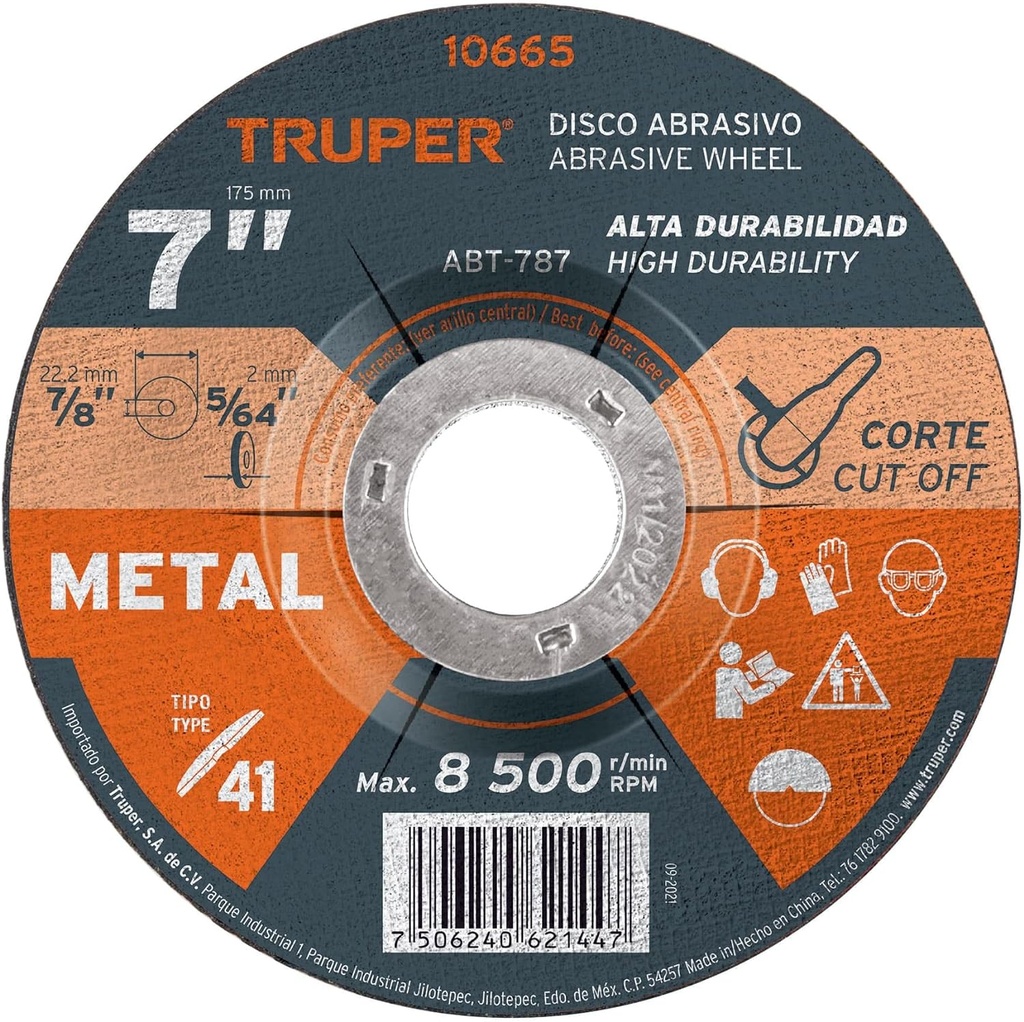 Disco de corte 7" tipo 41