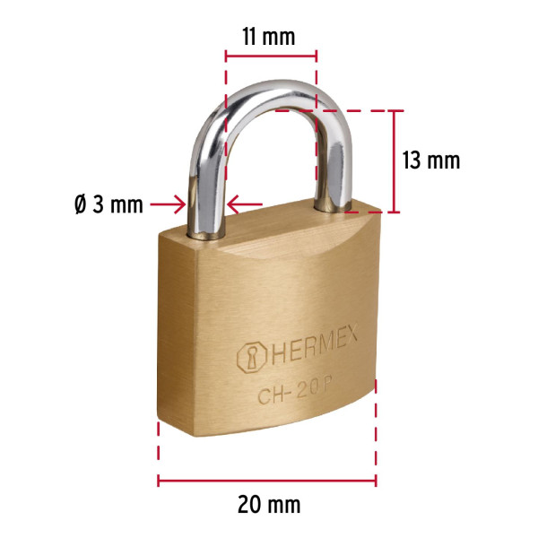 Candado HERMEX 20mm