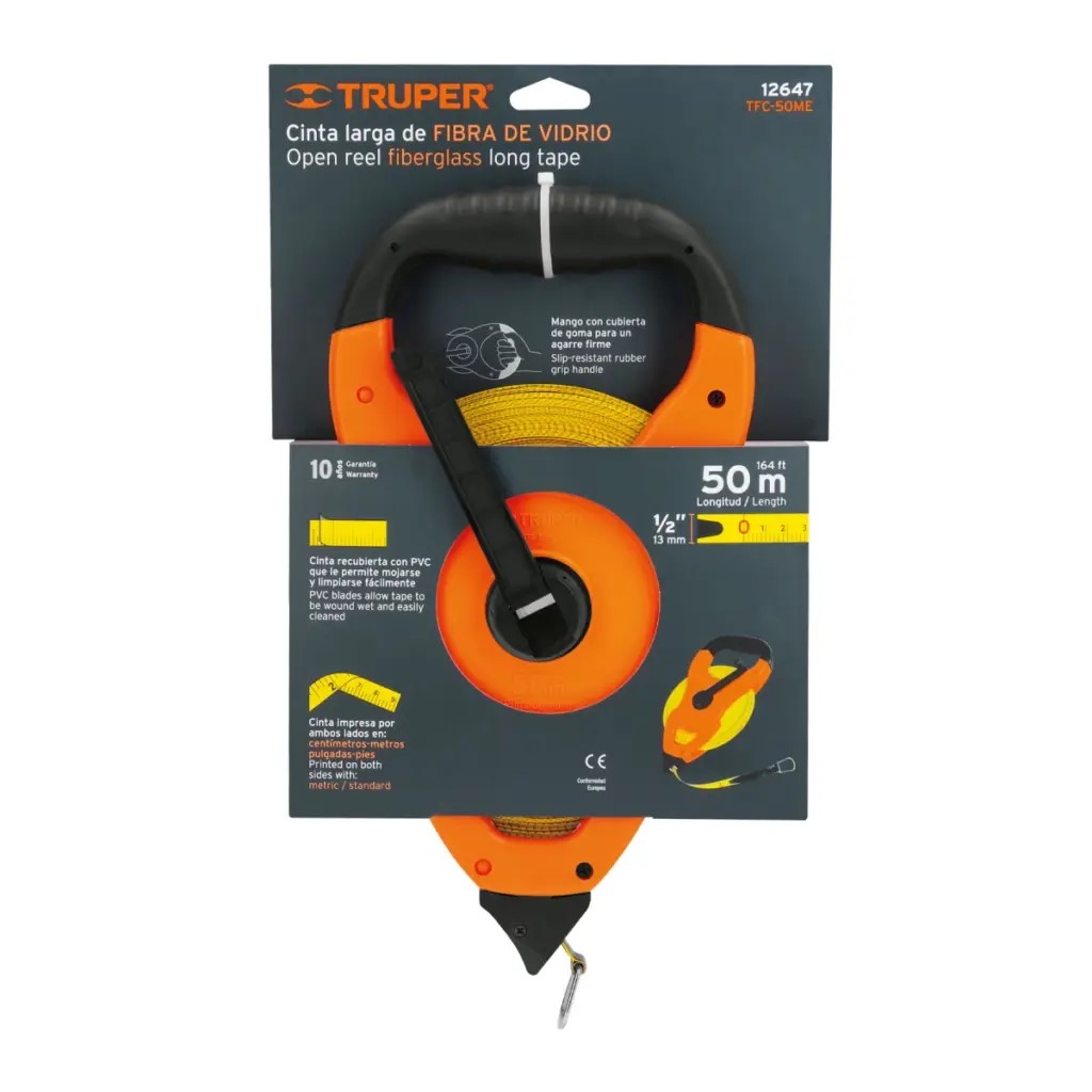 Cinta TRUPER de fibra de vidrio 50m