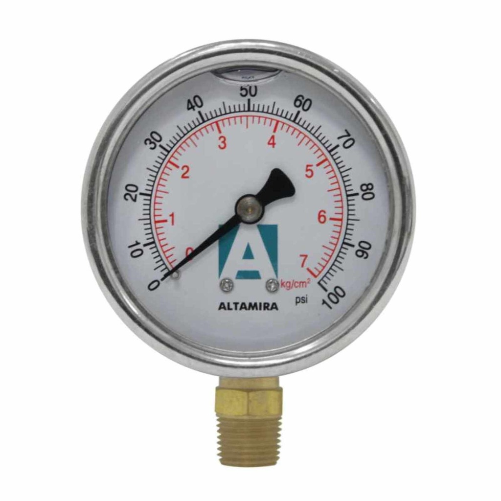 Manómetro de glicerina de 0 a 100 psi