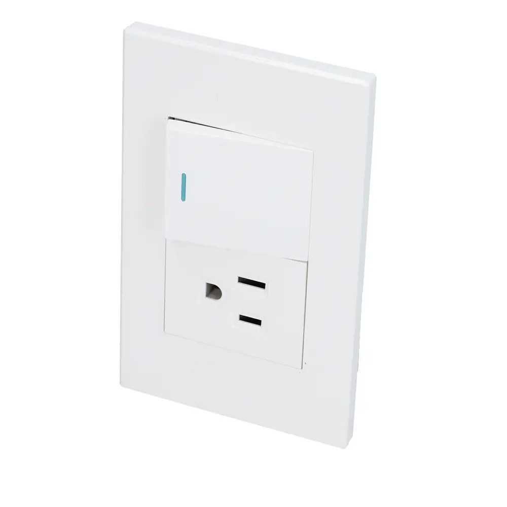 Placa Dubai de 1 interruptor y 1 toma