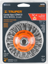 [FLL280] Carda tipo cónico 4" alambre trenzado eje 58'-11 TRUPER