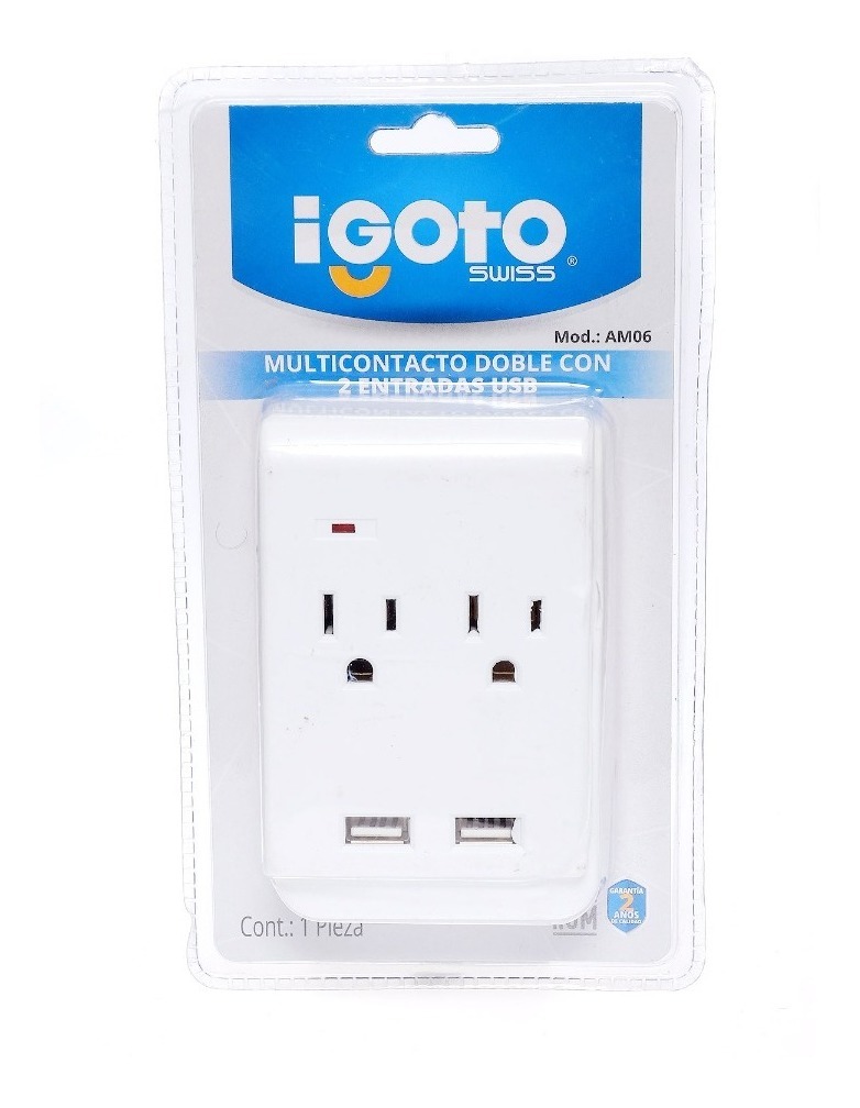Contacto doble con 2 puertos USB iGOTO