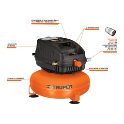 [FLL569] Compresor portátil TRUPER de 12 Litros. 127V