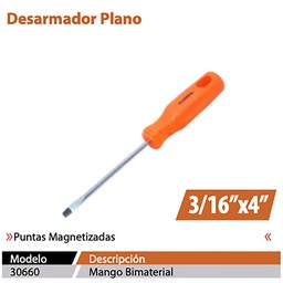 [FLL673] Destornillador de punta plana 3/16"x4"