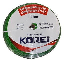 [FLL0167] Manguera Plana De Descarga Korei 3 X 100 Mts 6bar - Kmp6b3